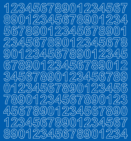 Cyfry samoprzylepne 1.5 cm niebieski matowy