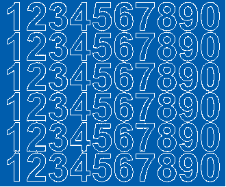 Cyfry samoprzylepne 3 cm niebieski matowy