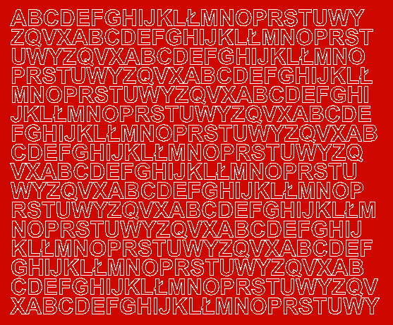 Litery samoprzylepne 1 cm czerwone z połyskiem