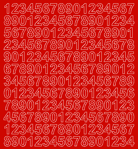 Cyfry samoprzylepne 1.5 cm czerwone z połyskiem