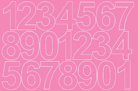 Cyfry samoprzylepne 10 cm różowy z połyskiem
