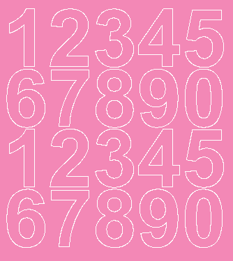 Cyfry samoprzylepne 5 cm różowy z połyskiem